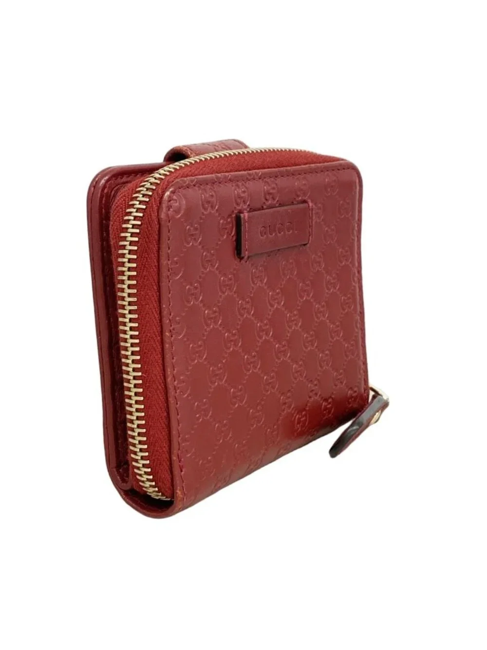 Gucci Wallet Micro Guccissima Leather Bordeaux Gold - Picture 2 of 9